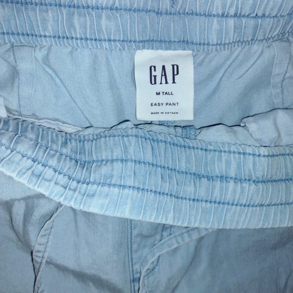GAP Pantalones vaqeros de mezclilla de cintura elastica con cordon - Picture 2 of 9